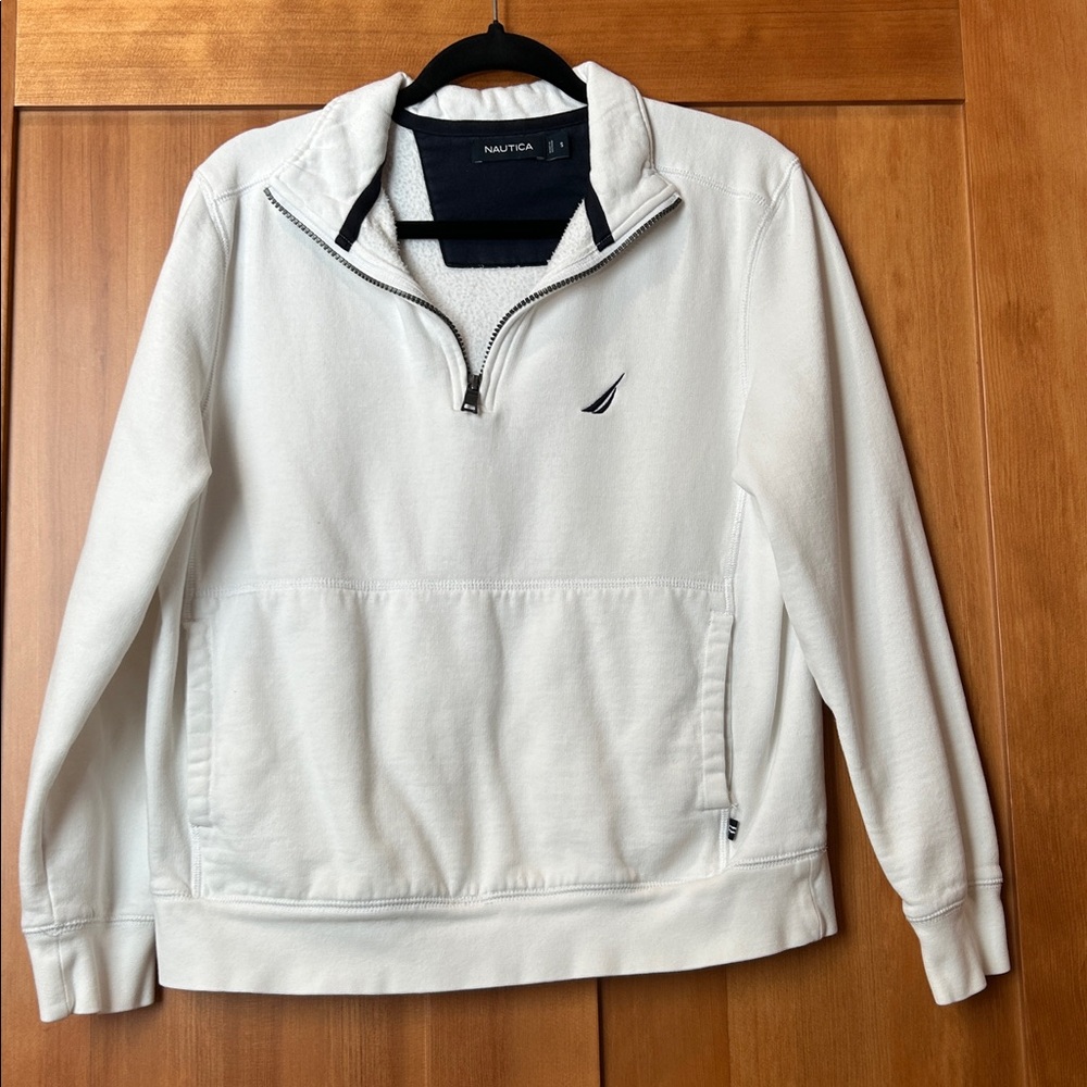 Nautica Ivory Quarter-Zip Sweatshirt